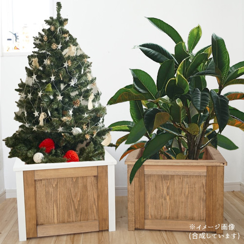 クリスマスツリー足元カバーにも* 国産無垢材でつくる大きな鉢