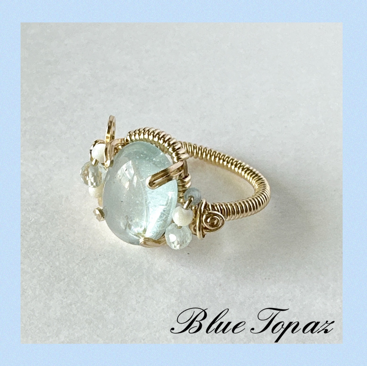 水の精の贈り物＊ブルートパーズの14kgfリング