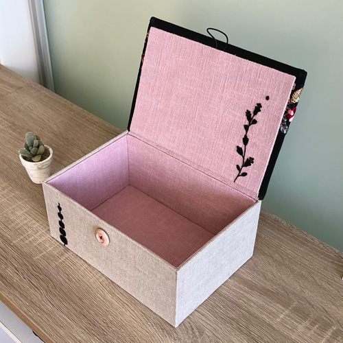 大きなカルトナージュボックス トワルドジュイのカルトナージュボックス 1960年代頃36×22.5×8cm