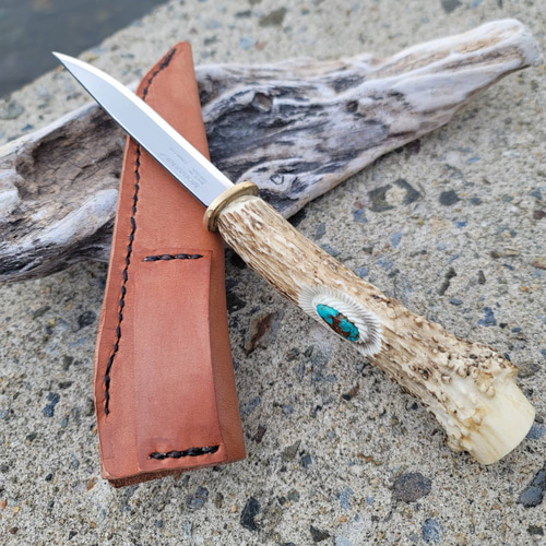 鹿の角 Kingman Turquoise モーラナイフ