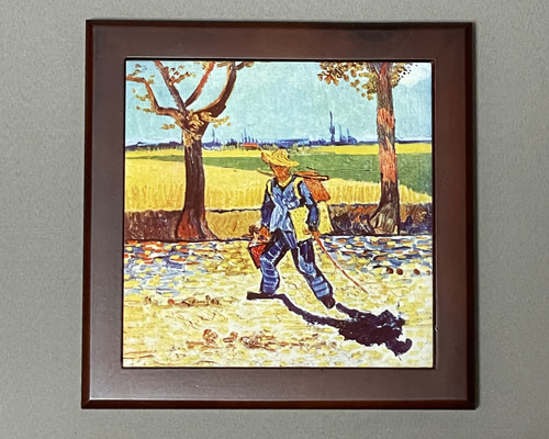 水彩画 石畳の道 木製フレーム付き 8f33b5c37b715d1f1580529b46c088