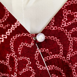 バイイーコネクト様ご予約　深い赤　秋色　総絞り　絹裏地付きギャザースカート＆ストール　　着物リメイク 4枚目の画像