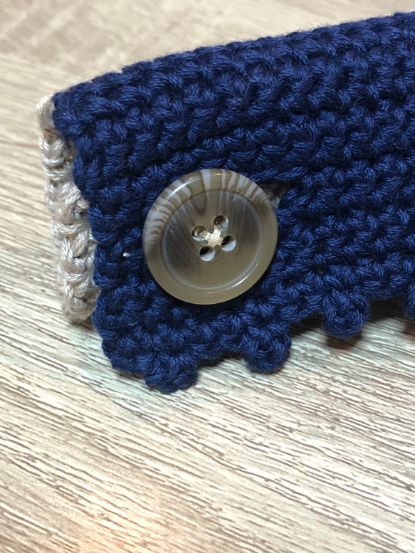 コットン糸の手編みのハンドルカバー 4枚目の画像