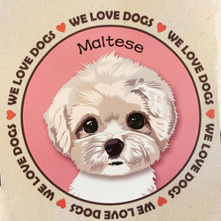 le Bonbon(ル ボンボン)　トートバッグ マルチーズ Maltese 犬イラスト バッグ 2枚目の画像