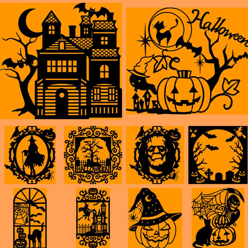 ハロウィーン 切り絵 20種類セット 切り絵 Shinobee 通販 16450420