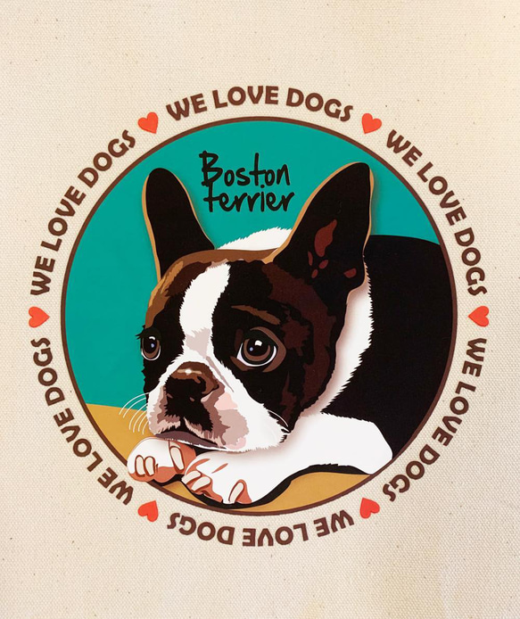 le Bonbon(ル ボンボン)　トートバッグ ボストンテリア Boston Terrier 2枚目の画像