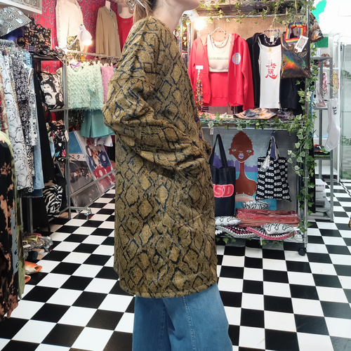 パイソン　フェイクファー　カーディガン　ジャケット パイソン フェイクファー カーディガン ジャケット ジャケット