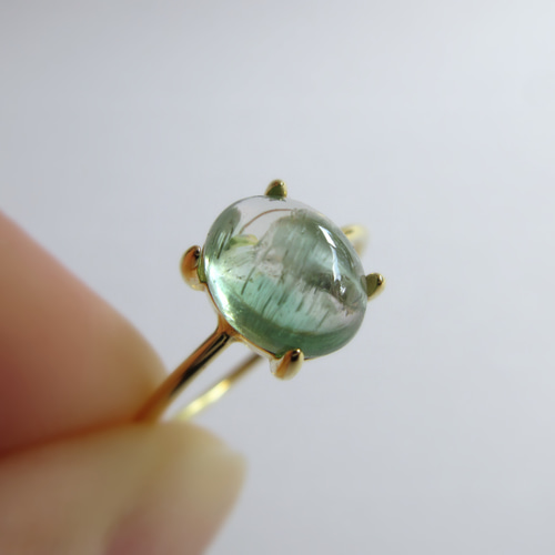10月の誕生石】8×6mmインクルージョン「トルマリン」カボション