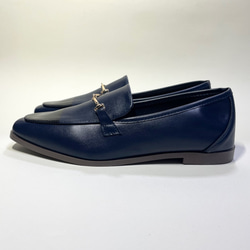 輕質防水雙色樂福鞋（深海軍藍或深棕色 x 琺瑯黑）22.0cm〜26.0cm 第5張的照片
