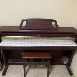 ピアノ鍵盤カバー「フェミニンな柄ネロリローズ」コットンサテンで優しい肌触り 2枚目の画像