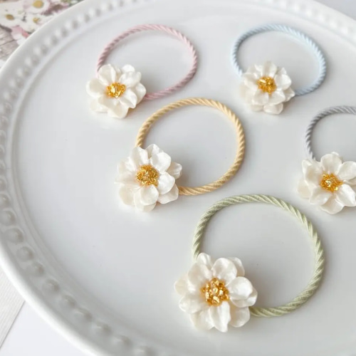 ♡アンティークフラワー♡ベビーヘアクリップ＆ヘアゴム ♡アンティークフラワー♡ベビーヘアクリップ＆ヘアゴム