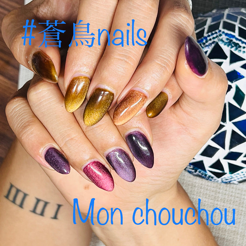 秋ネイル/awtumnails/マグネット/magnetnails/シンプル/simple
