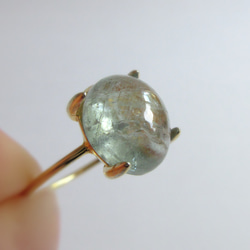 [十月誕生石] 大號 10 x 8 毫米“電氣石”凸圓形戒指 第7張的照片