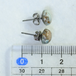 （獨一無二，特賣）銅天河石耳釘（8 毫米，鈦柱） 第5張的照片
