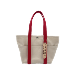 帆布mini tote bag kinari×red 2枚目の画像