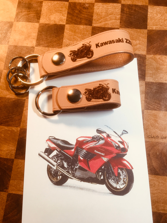 ZZR1400 オリジナルレザーストラップセット キーリング スタジオ