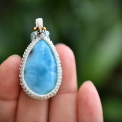 淚滴★Larimar 流蘇項鍊 1188 第1張的照片