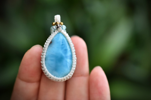 淚滴★Larimar 流蘇項鍊 1188 第1張的照片