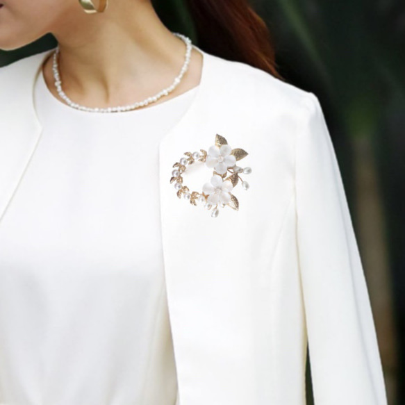 パール　ブローチ　コサージュ◆結婚式、七五三、成人式、入園式、入学式、お祝いに◆セレモニーコサージュ、パール、リース 3枚目の画像