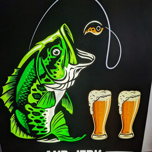 Lサイズ】BASSER 釣り ビール バスフィッシング 酒 自宅 店舗