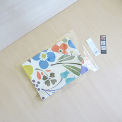 京都府産cotton　北欧風のいっぱい入る【植物物語　ブルー】一枚布の破れにくいあずま袋　５３×５３ｃｍ 13枚目の画像