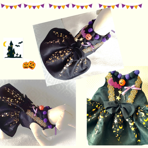 犬服ハンドメイド♡ミィモ♡ハロウィンワンピース♡ヘッドドレス 犬服 ハロウィンワンピース ペット服・アクセサリー M'sDog 通販
