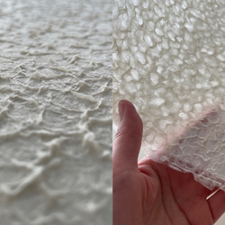 【受注制作】手漉き和紙『石州水滴紙』で丁寧に作られたリボンモチーフのピアス・イヤリング 3枚目の画像