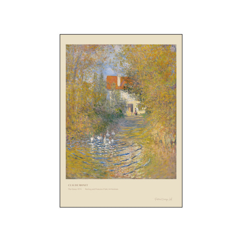 モネ、小川のガチョウ、風景画、秋のポスター、シンプルモダン、北欧