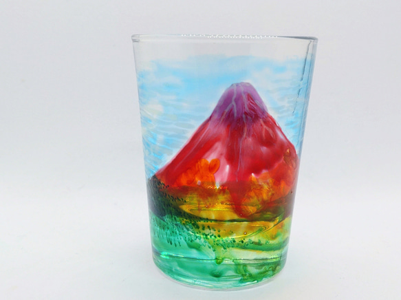 赤富士酒杯　敬老の日・還暦・父の日ギフトに♬　マイグラスに♪　 2枚目の画像