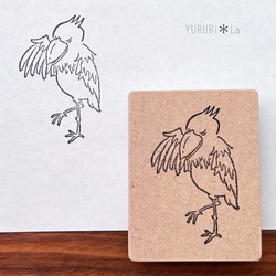 消しゴムはんこ　シマエナガとハシビロコウのValentine Gift 消しゴムはんこシマエナガとハシビロコウのValentine Gift