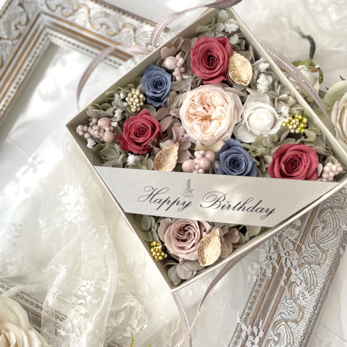 クラーレットカラー】誕生日/結婚祝い/両親贈呈品 プリザーブド