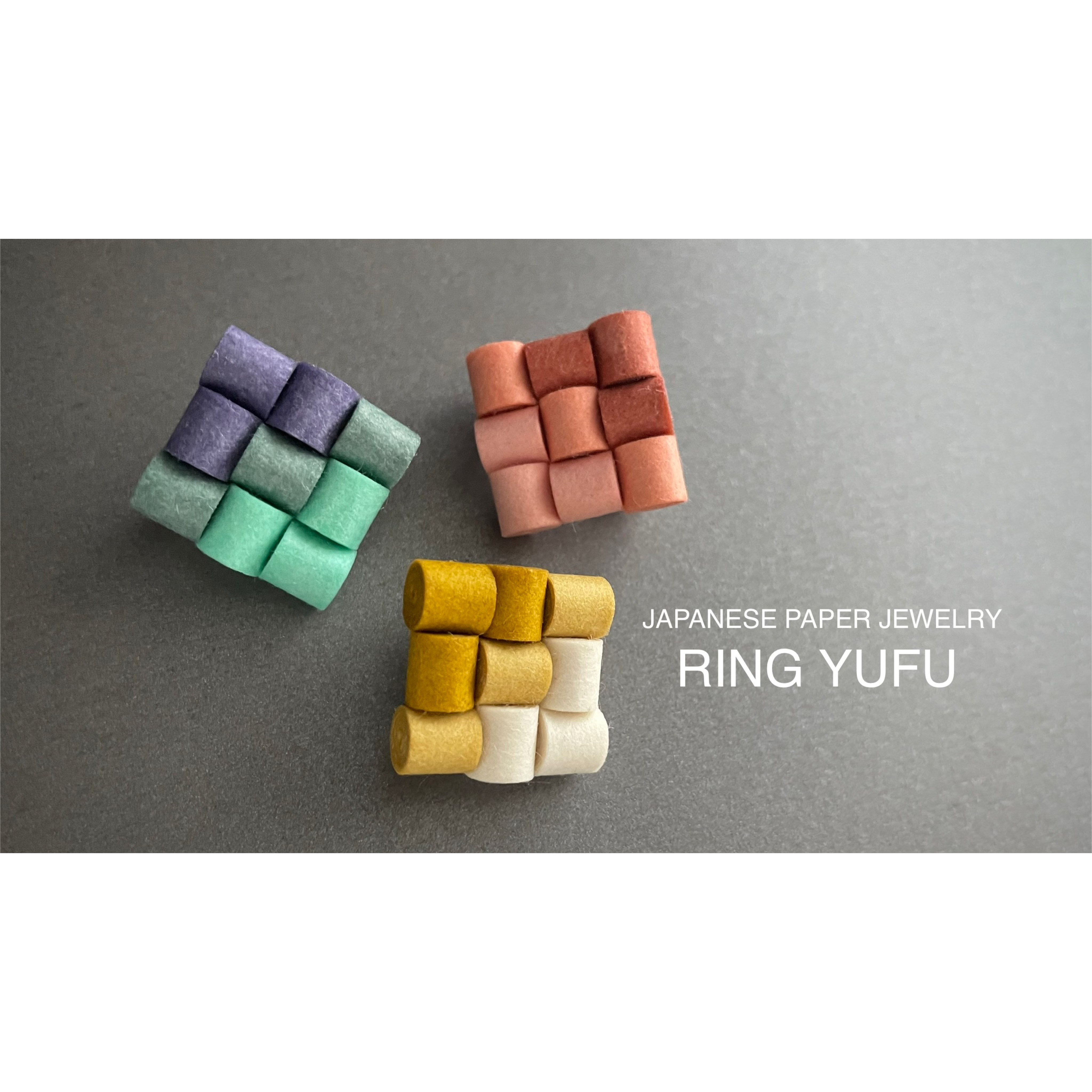 【受注制作】手漉き和紙で丁寧に作られた 四角い小さなブローチ