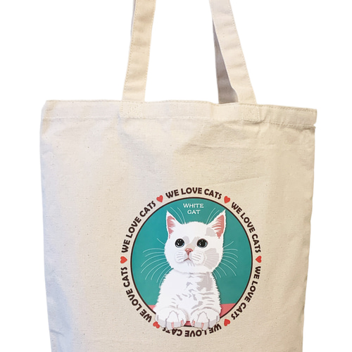 le Bonbon(ル ボンボン) トートバッグ 白猫 White Cat 猫 イラスト