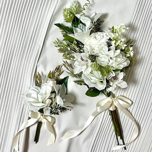 結婚式 アーティフィシャルフラワー ブーケ ブートニア オファー 結婚