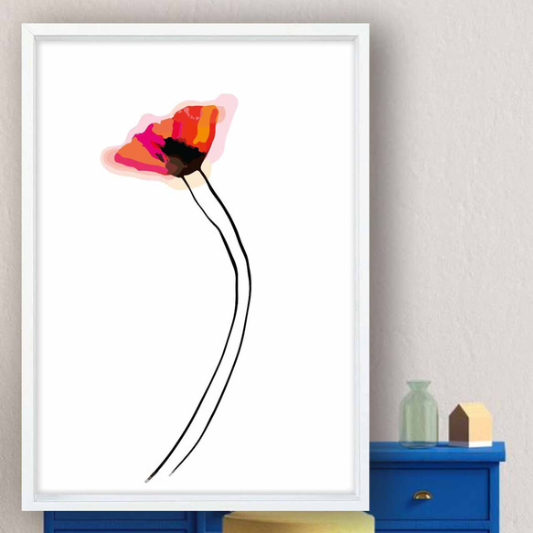 情熱カラー 花 イラスト ポスター A4 A3 A2 A1 アートポスター アート