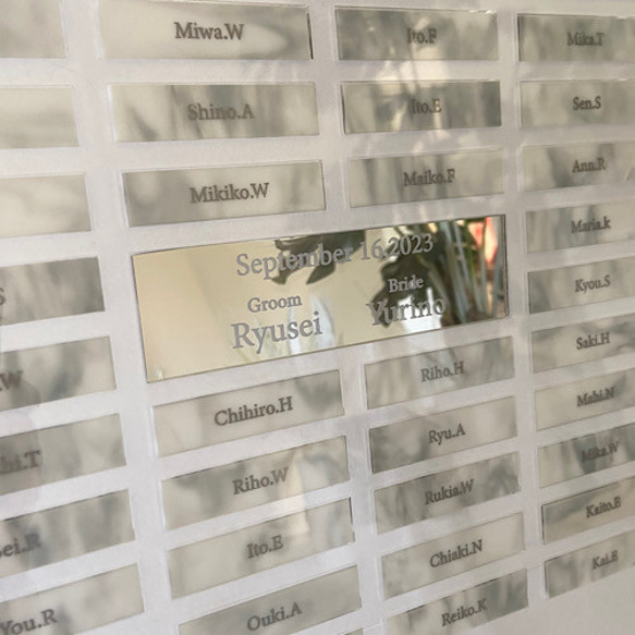 スクエア　大理石色　ホワイト　はめ込み式　ウェルカムボード　ゲスト参加型結婚証明書 