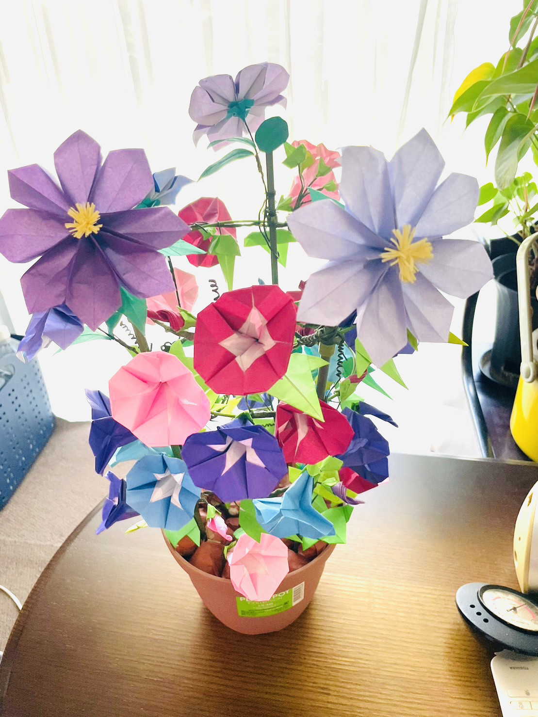 朝顔　テッセン　折り紙フラワー