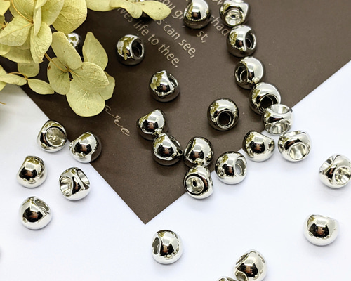 Asuttenai? シルバー 円形 メタル 鈴丸 シルバー 8㍉ 20個 スズマル メタル ビーズ パーツ ビーズ
