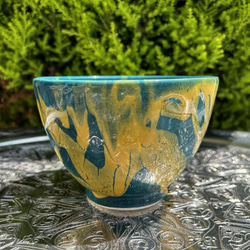 地中海陶器　ボウル　イエローベースのシックな色合い　洋食器　ボウルクレー BGBTJ 1枚目の画像