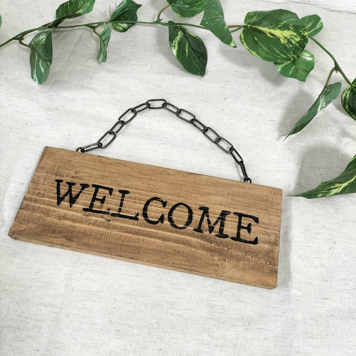 WELCOMEボード WELCOMEプレート 木製プレート 表札・ネームプレート s