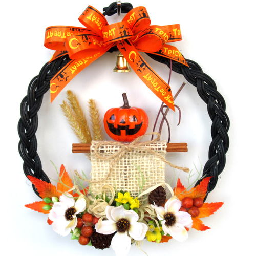 ハロウィンリース飾り 小23-1 リース kisetukazari2 通販