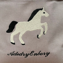 【特別セール限定】【送料無料】馬の刺繍のキャンバスデイリーミニトートバッグ 4枚目の画像