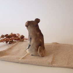 陶製　犬の置き物　子犬のきょうだい　野焼き技法　『犬の日2023』 15枚目の画像