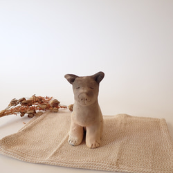 陶製　犬の置き物　子犬のきょうだい　野焼き技法　『犬の日2023』 4枚目の画像