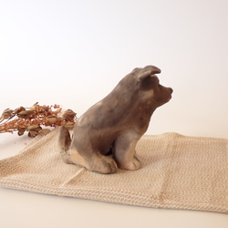 陶製　犬の置き物　子犬のきょうだい　野焼き技法　『犬の日2023』 16枚目の画像