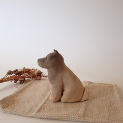 陶製　犬の置き物　子犬のきょうだい　野焼き技法　『犬の日2023』 6枚目の画像