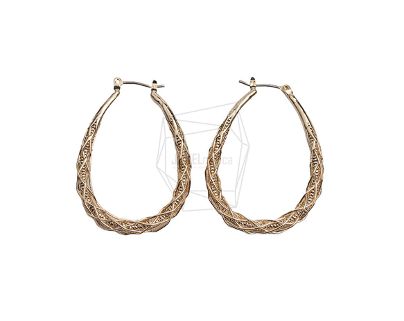 ERG-2468-G【2個入り】ロングオーバルピアス/Long Oval Post Earring 1枚目の画像