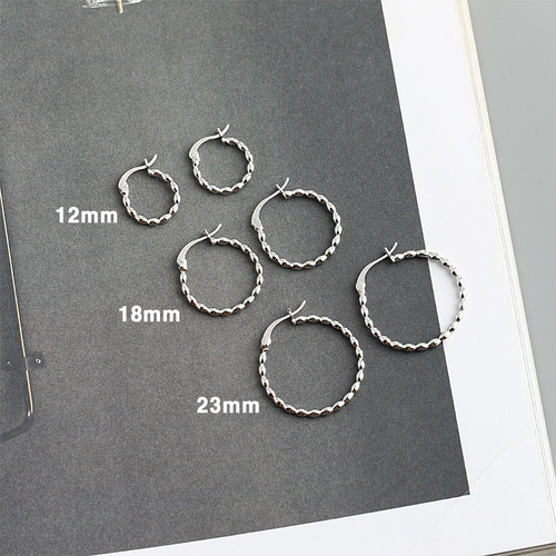 18mm 両耳 シルバー925 ピアス フープピアス フープピアス 両耳用