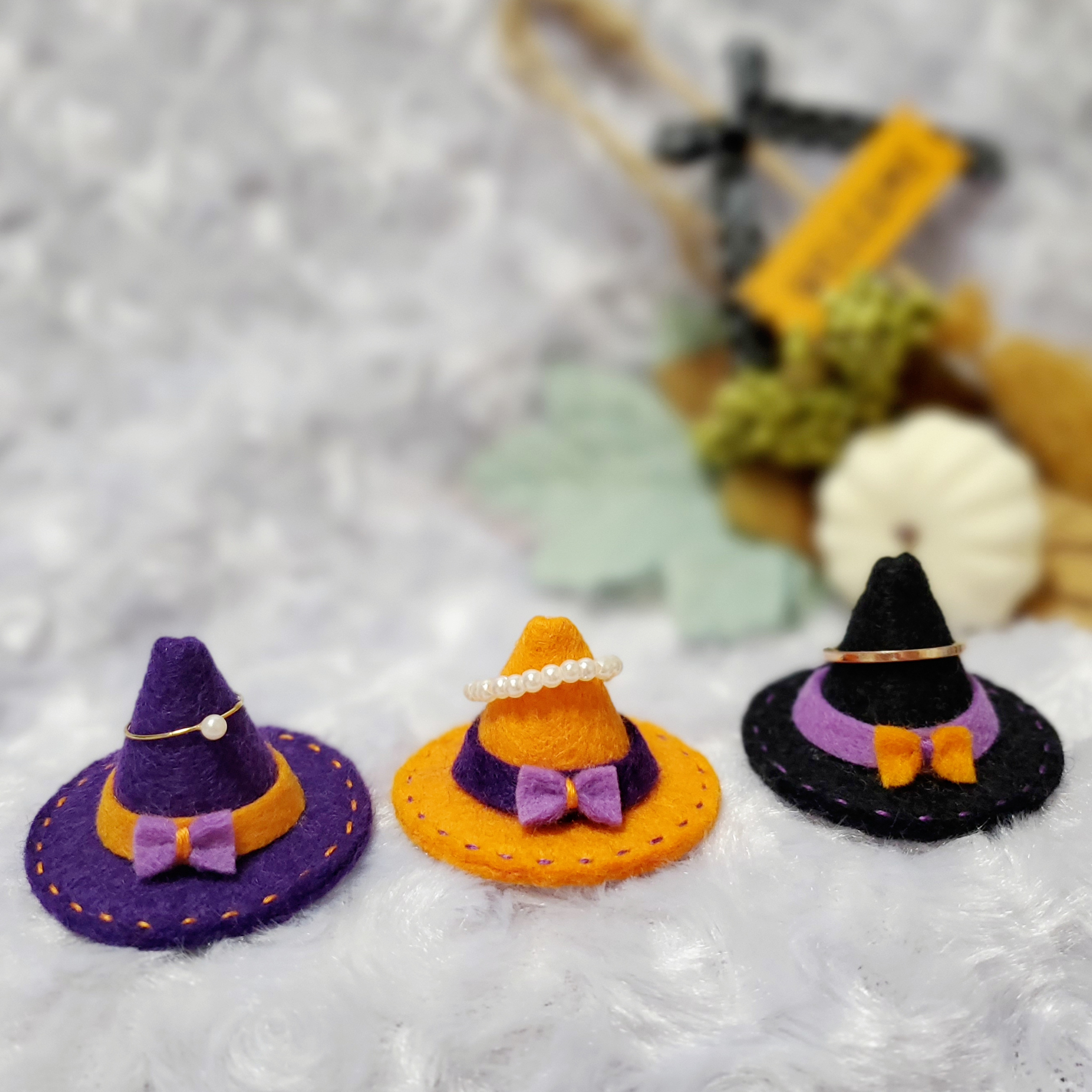 ハロウィン魔女の帽子(3色)リングフォルダー‍ その他アクセサリー