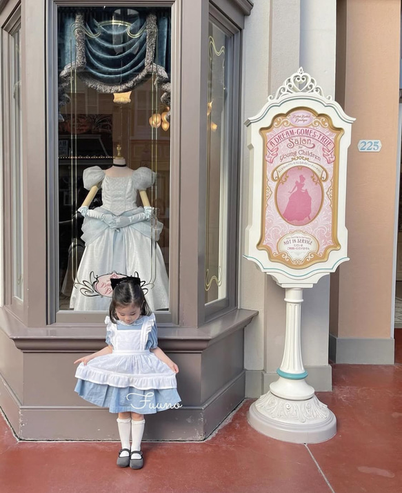 受注制作】フリルエプロン 刺繍 ホワイト70〜140サイズ ハロウィン